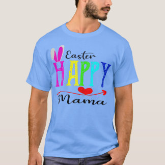 Womens Lycklig Ester Mamma Eggs Helgdag Påsk mamma T Shirt