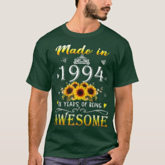 Womens Made In 1994 Sunflower 28th Bday 28 Years O T Shirt