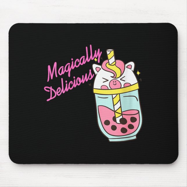 Womens Magically Delicious Unicorn Boba Kawaii Bub Musmatta (Framsidan)