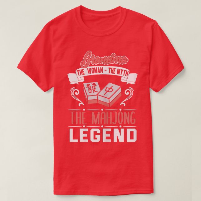 Womens Mahjong Grandma Funny Grandmor Chinese T Shirt (Design framsida)