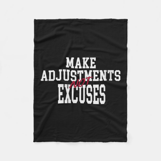 Womens Make Adjustments Not Excuses Motivational Q Fleecefilt (Framsidan)