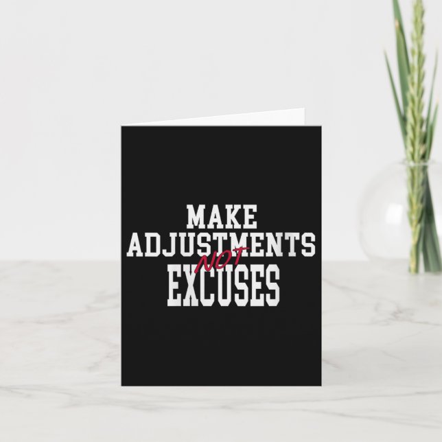 Womens Make Adjustments Not Excuses Motivational Q Kort (Framsida)