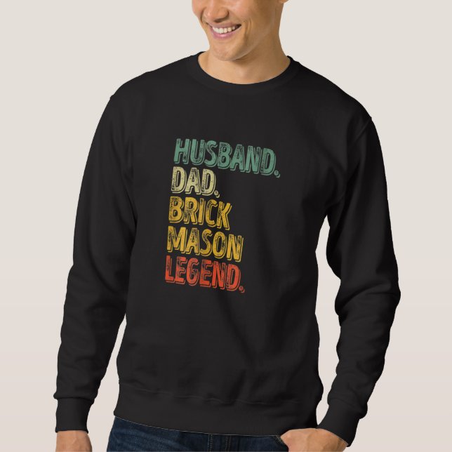 Womens Make Pappa Brick Mason Legend Pappor Lång Ärmad Tröja (Framsida)