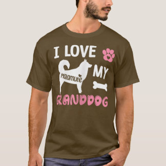 Womens Malamute Hund Grandma Gifts I Kärlek My Gra T Shirt