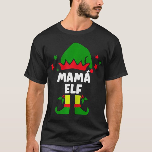 Womens Mam Elf Funny-jul i Mor T Shirt (Framsida)