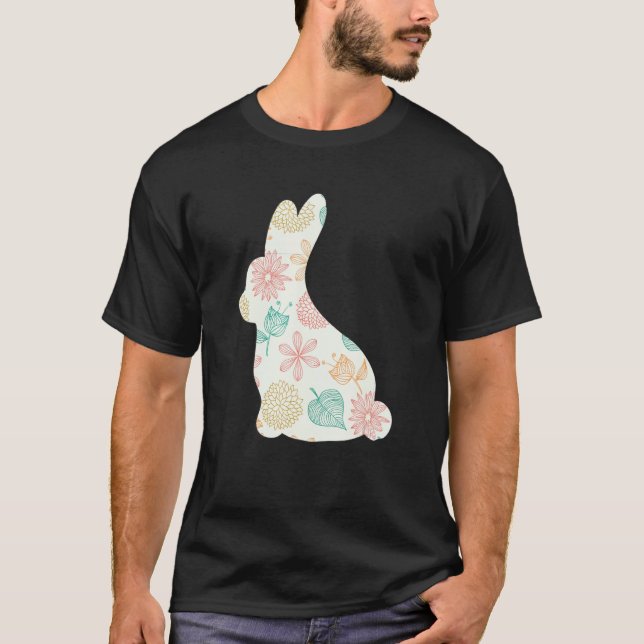 Womens Mama Bunny Floral Mommy Bunny Easter Mom T Shirt (Framsida)