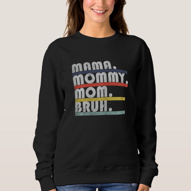 Womens Mama Mommy Mom Bruh Retro Motherhood Mom Li T Shirt (Framsida)