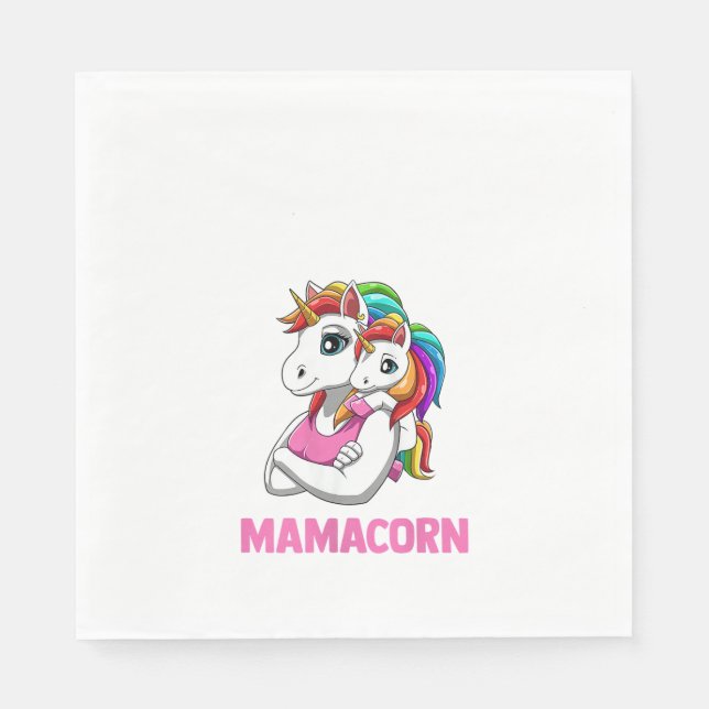 Womens Mamacorn - Mor Dotter Unicorns Tank till Pappersservett (Framsidan)
