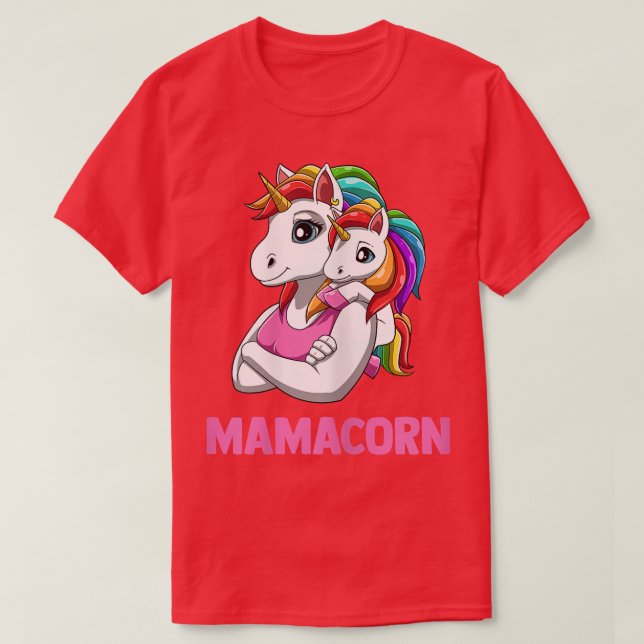 Womens Mamacorn - Mother Daughter Unicorns T-Shirt (Design framsida)