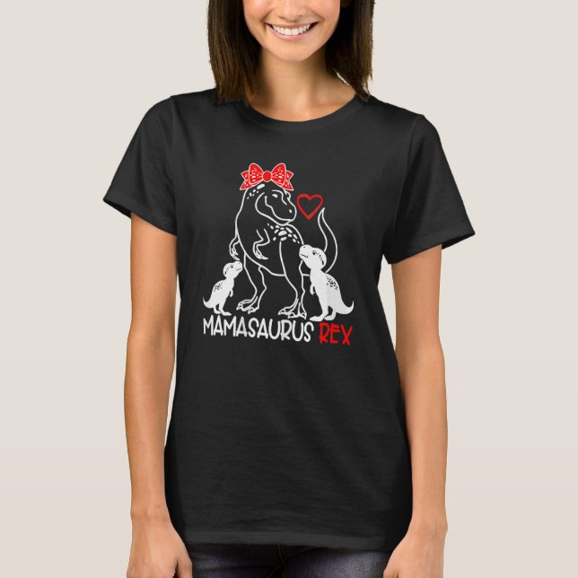 Womens Mamasaurus Rex Dinosaur Mamma Saurus Mor T Shirt (Framsida)