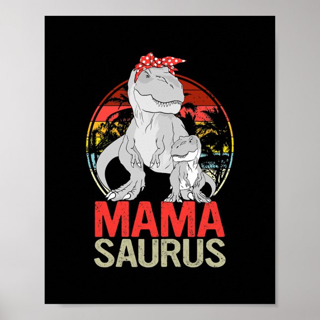 Womens Mamasaurus T Rex Dinosaur Mamma Saurus Poster (Framsidan)
