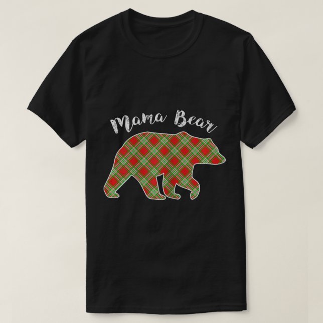 Womens Mamma Bear jul Pajama Play Buffalo Fa T Shirt (Design framsida)
