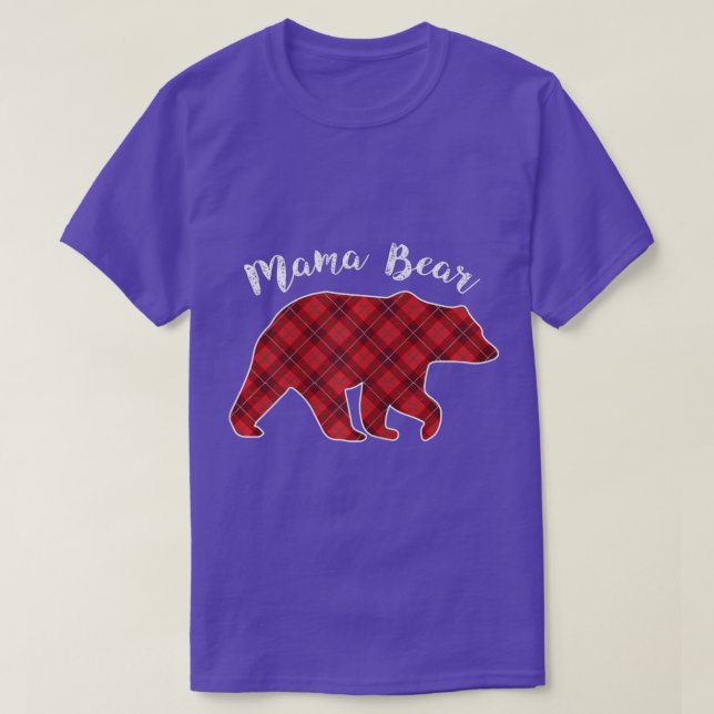 Womens Mamma Bear jul Pajama Play Buffalo Fa T Shirt (Design framsida)