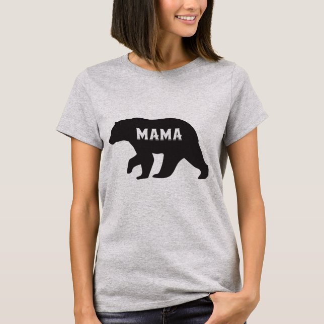 Womens Mamma Bear T Shirt Cute Funny Mamma i Bo (Framsida)