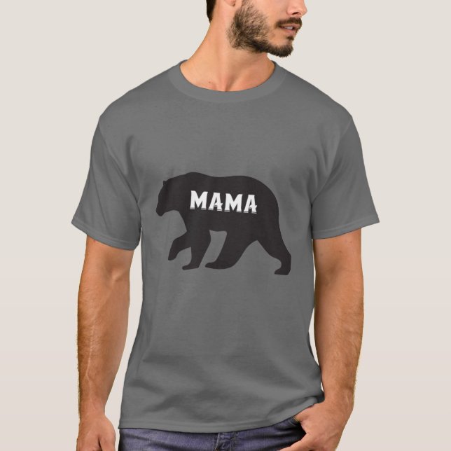 Womens Mamma Bear T Shirt Cute Funny Mamma i Bo (Framsida)