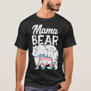 Womens Mamma Bear Transgender Trans Pride Flagga T Shirt