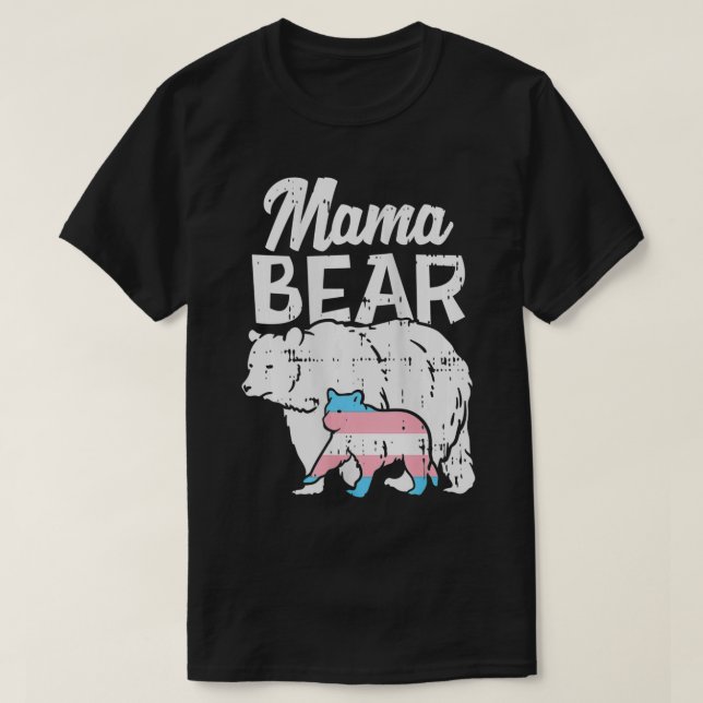 Womens Mamma Bear Transgender Trans Pride Flagga T T Shirt (Design framsida)