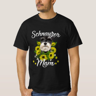 Womens Mamma Day Gift Solros Schnauzer T Shirt
