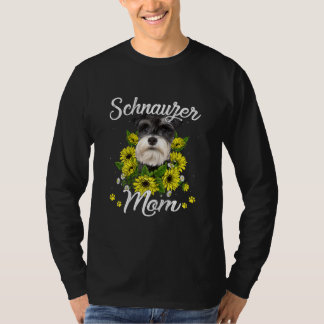 Womens Mamma Day Gift Solros Schnauzer T Shirt