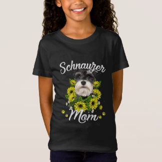 Womens Mamma Day Gift Solros Schnauzer T Shirt