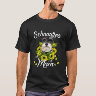 Womens Mamma Day Gift Solros Schnauzer T Shirt