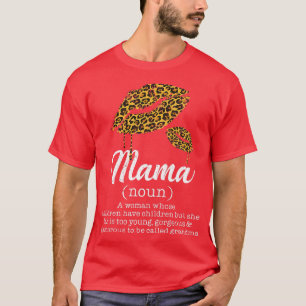 Womens Mamma Leopard Läppar Funny Grandma betyder T Shirt