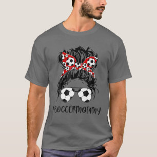 Womens Mamma Life Soccer Älskare Mors dag Messy T Shirt