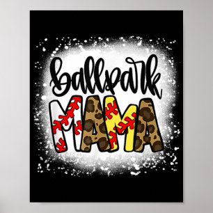 Womens Mamma Life Softball Baseball Mors dag Poster