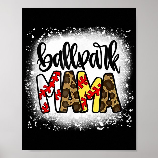 Womens Mamma Life Softball Baseball Mors dag Poster (Framsidan)