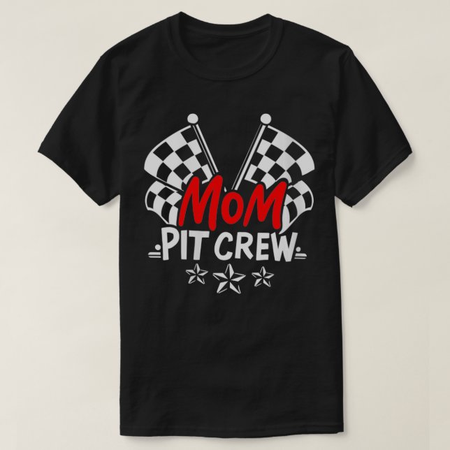 Womens Mamma Pit Crew VNeck T Shirt (Design framsida)