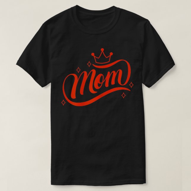 Womens Mamma Queen Cute Mors dag T Shirt (Design framsida)