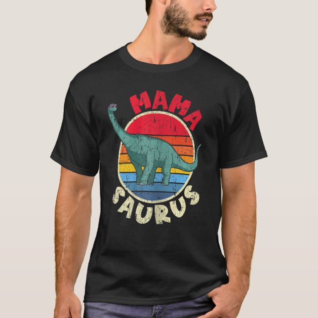Womens Mamma Saurus I Brachiosaurus Diplodocus I F T Shirt (Framsida)