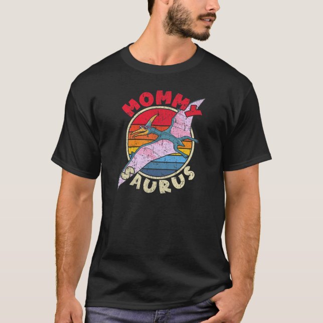 Womens Mamma Saurus I Pterodactylus I Family Match T Shirt (Framsida)