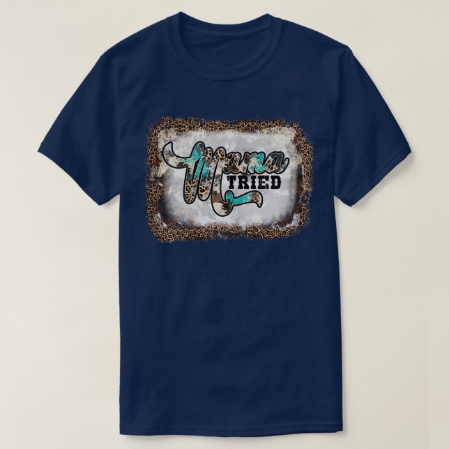 Womens Mamma Tried Land Leopard Lightning Bolt W T Shirt (Design framsida)
