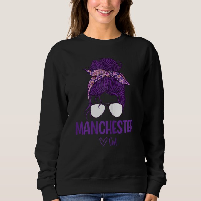 Womens Manchester Girl Born in Manchester T Shirt (Framsida)