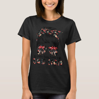 Womens Manchester Terrier Hund Mamma Messy Bun Hai T Shirt