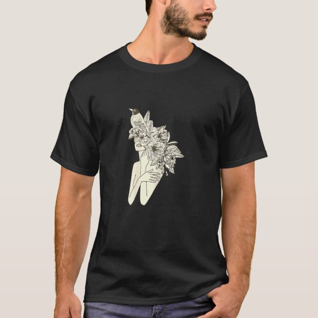 Womens Mandala with Yoga Tattoo Henna Flower of Li T Shirt (Framsida)