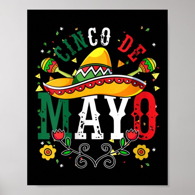 Womens Maracas Mexican Fiesta Mexico Party Sombrer Poster (Framsidan)