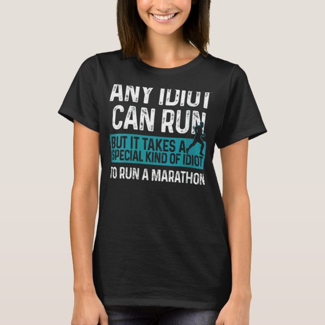 Womens Marathon Running Idiot Marathoner 26 2 Spri T Shirt (Framsida)