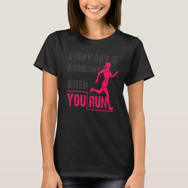 Womens Marathon Running Training Fitness Gym Exer T Shirt (Framsida)