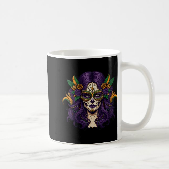 Womens Mardi Gras Costume Women Sugar Skull Carniv Kaffemugg (Höger)