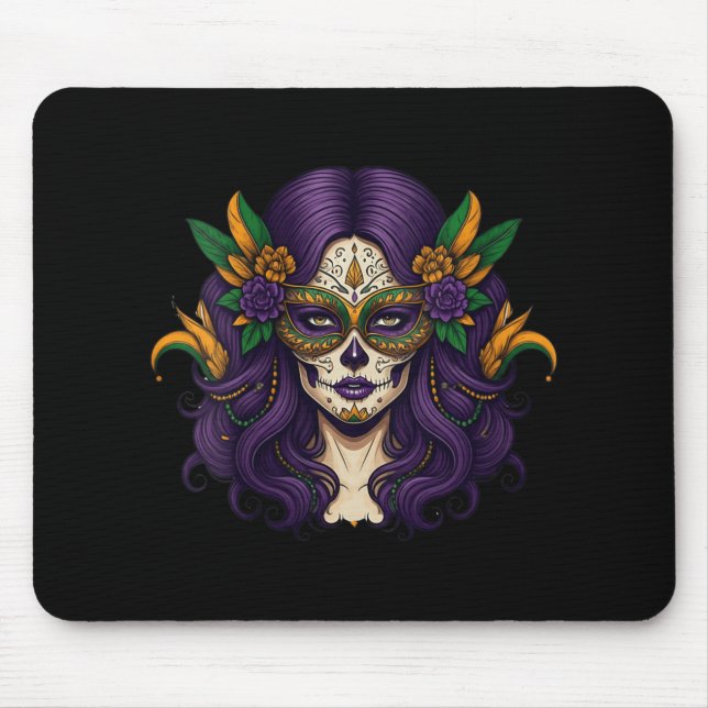 Womens Mardi Gras Costume Women Sugar Skull Carniv Musmatta (Framsidan)