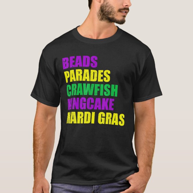 Womens Mardi Gras Mardi Gras Clothing För manar Cl T Shirt (Framsida)