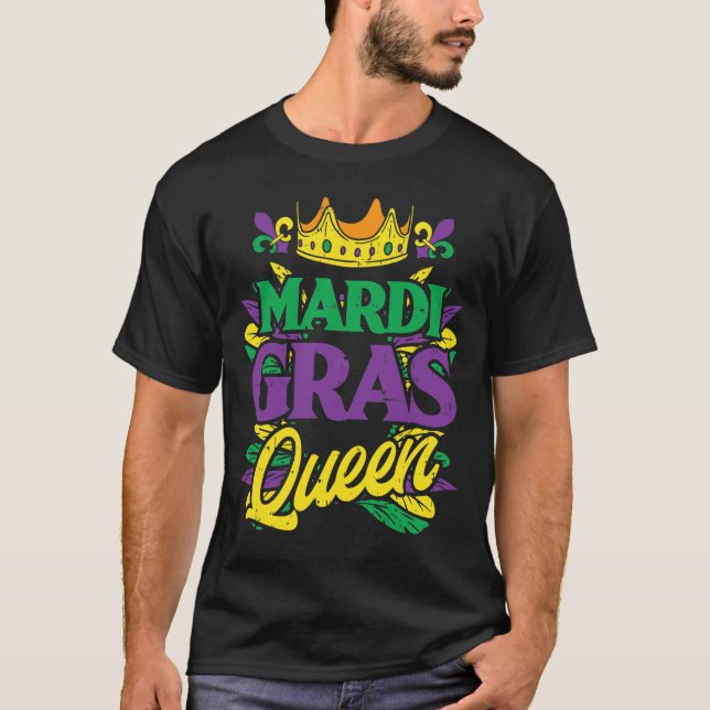 Womens Mardi Gras Queen Krona Funny Mardi Gras Car T Shirt (Framsida)