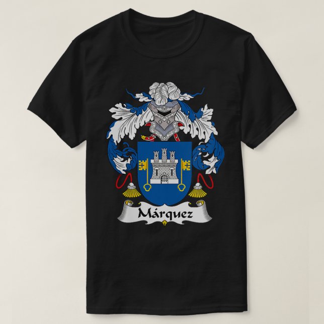 Womens Marquez Coat of Arms  Family Crest VNeck  T Shirt (Design framsida)