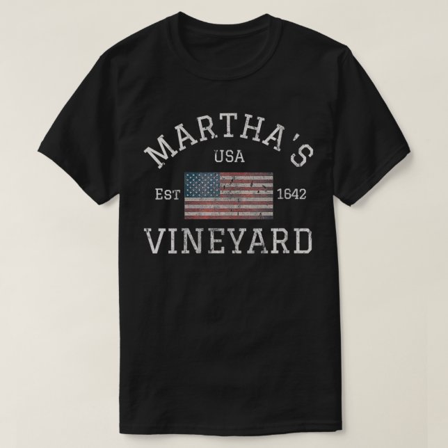 Womens Martha's Vineyard Massachusetts American Fl T Shirt (Design framsida)