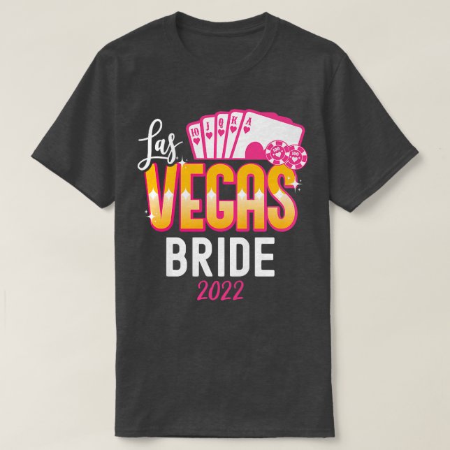 Womens Matching Las Vegas 2022 Bröllop Bride och G T Shirt (Design framsida)