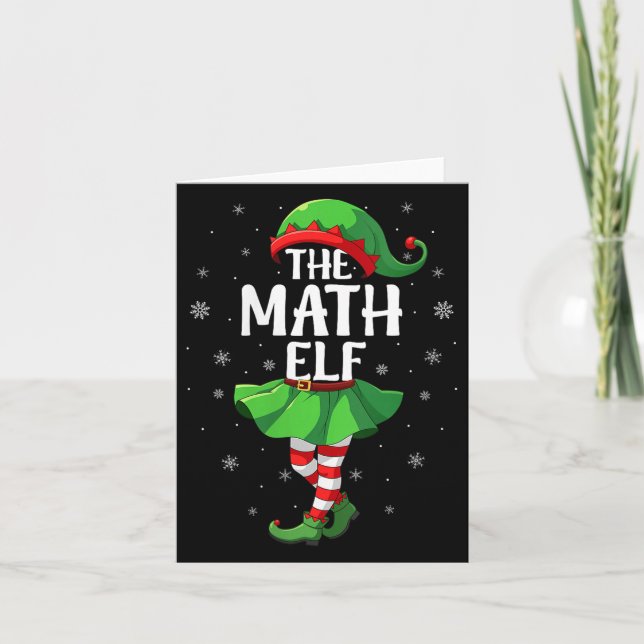Womens Math Elf Christmas Girls Women Elf Squad Xm Kort (Framsida)