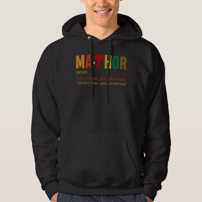 Womens Mathor som Mamma men Cooler Mors dag Hoodie (Framsida)