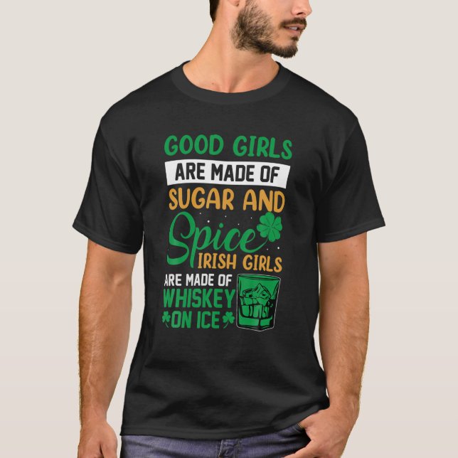 Womens May Contain Whiskey Saint Patrick Day T Shirt (Framsida)